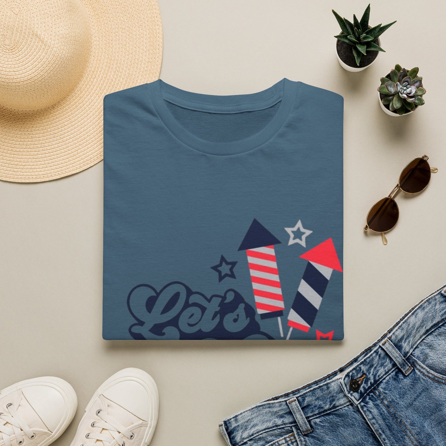 Let's Get Lit Fireworks T-Shirt — 4th of July Patriotic Party Tee