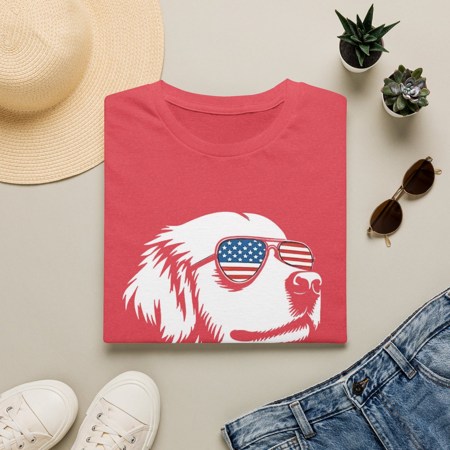 Patriotic Dog Tee — ‘Merica Sunglasses American Flag T-Shirt
