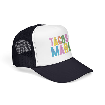 Trucker Hat — "Tacos & Margs" Colorful Retro Foam Mesh Cap