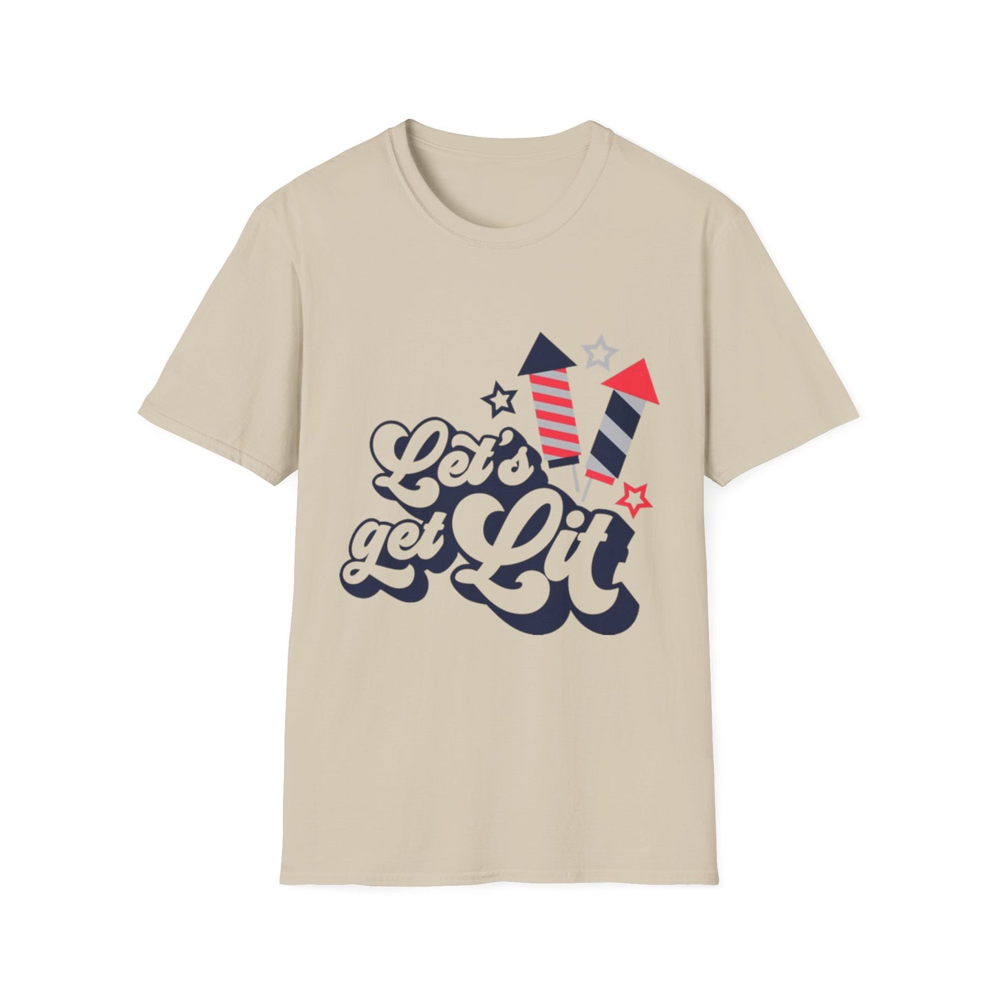Let's Get Lit Fireworks T-Shirt — 4th of July Patriotic Party Tee