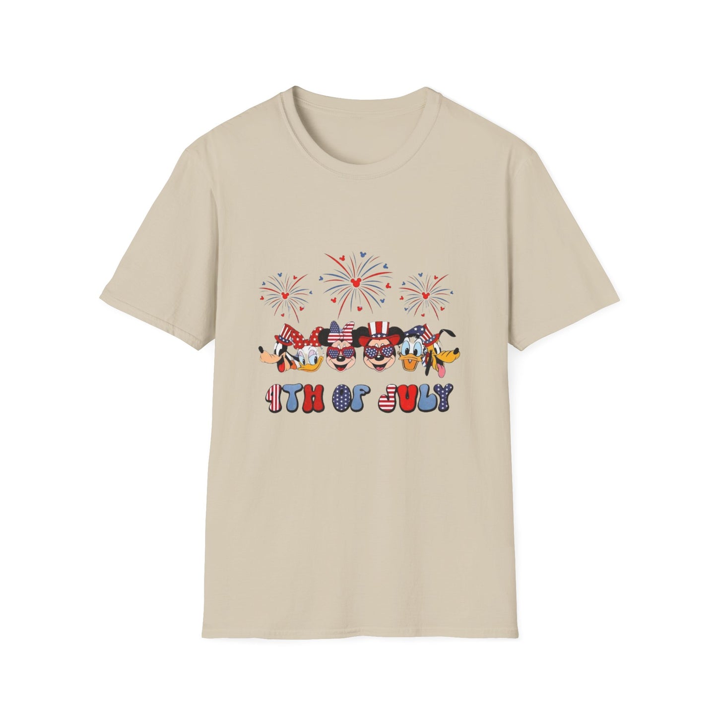 4th of July Graphic T-Shirt — Patriotic Fireworks & USA Icons Tee