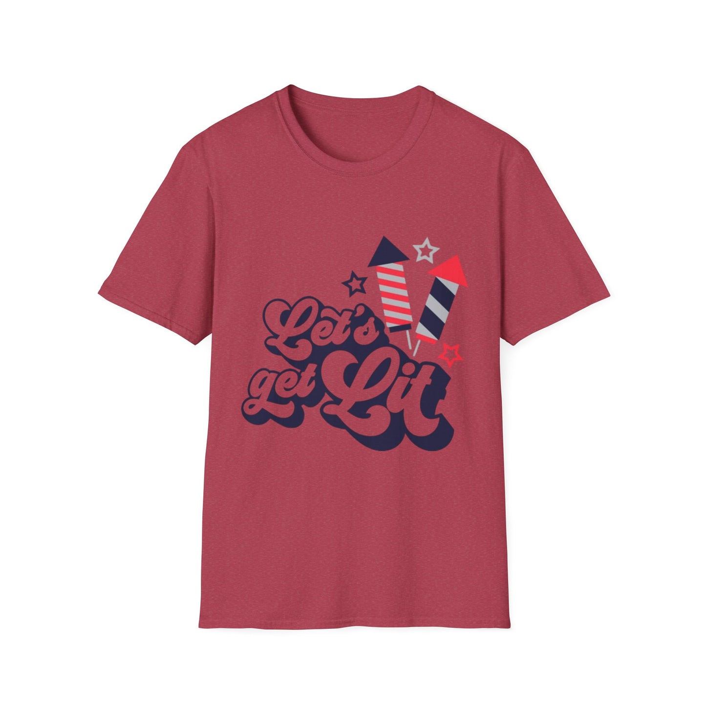 Let's Get Lit Fireworks T-Shirt — 4th of July Patriotic Party Tee