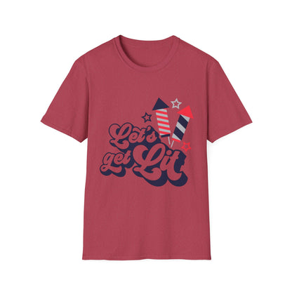 Let's Get Lit Fireworks T-Shirt — 4th of July Patriotic Party Tee