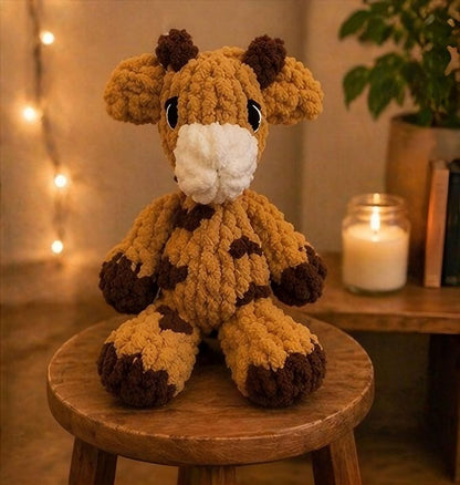 Handmade Crochet Giraffe Plush, Soft Amigurumi Stuffed Animal, Safari Nursery Decor