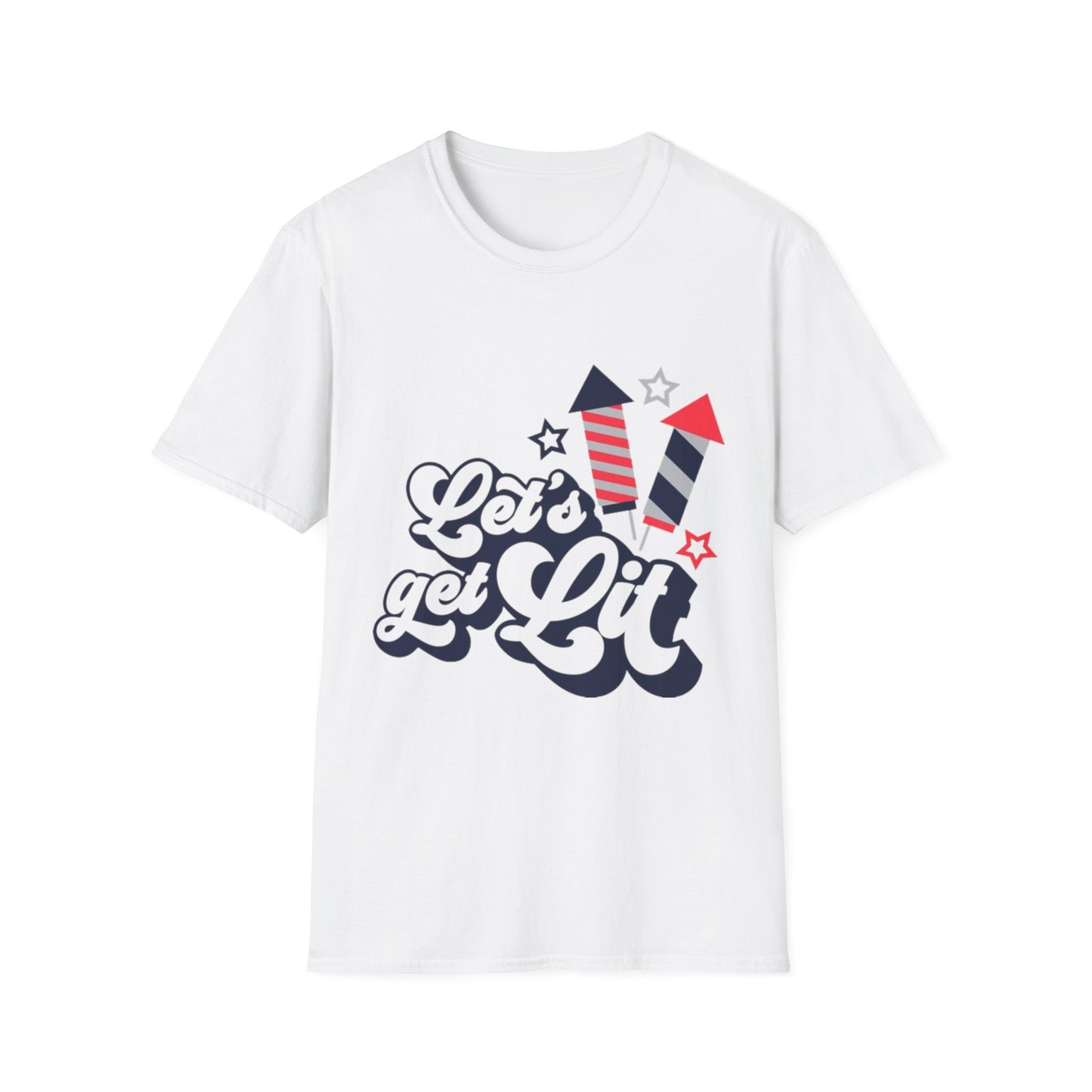 Let's Get Lit Fireworks T-Shirt — 4th of July Patriotic Party Tee