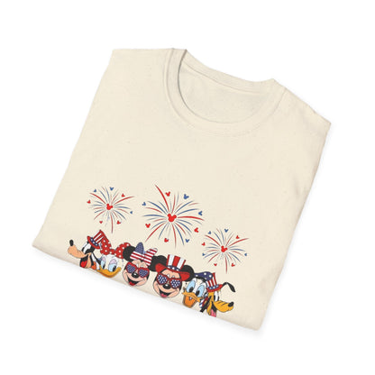 4th of July Graphic T-Shirt — Patriotic Fireworks & USA Icons Tee