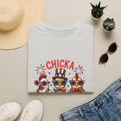 Chicka Boom Boom T-Shirt — Patriotic Trio Chickens 4th of July Tee