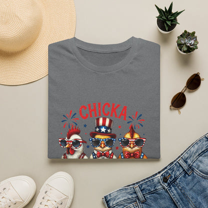 Chicka Boom Boom T-Shirt — Patriotic Trio Chickens 4th of July Tee