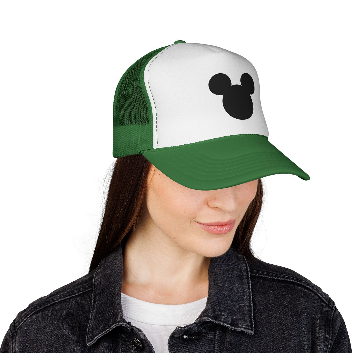 Mouse Silhouette Trucker | Black White Minimalist Cap