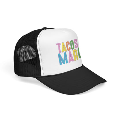 Trucker Hat — "Tacos & Margs" Colorful Retro Foam Mesh Cap