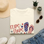 T-Shirt — "Flips Flops Fireworks & Freedom" Patriotic Fourth of July Tee