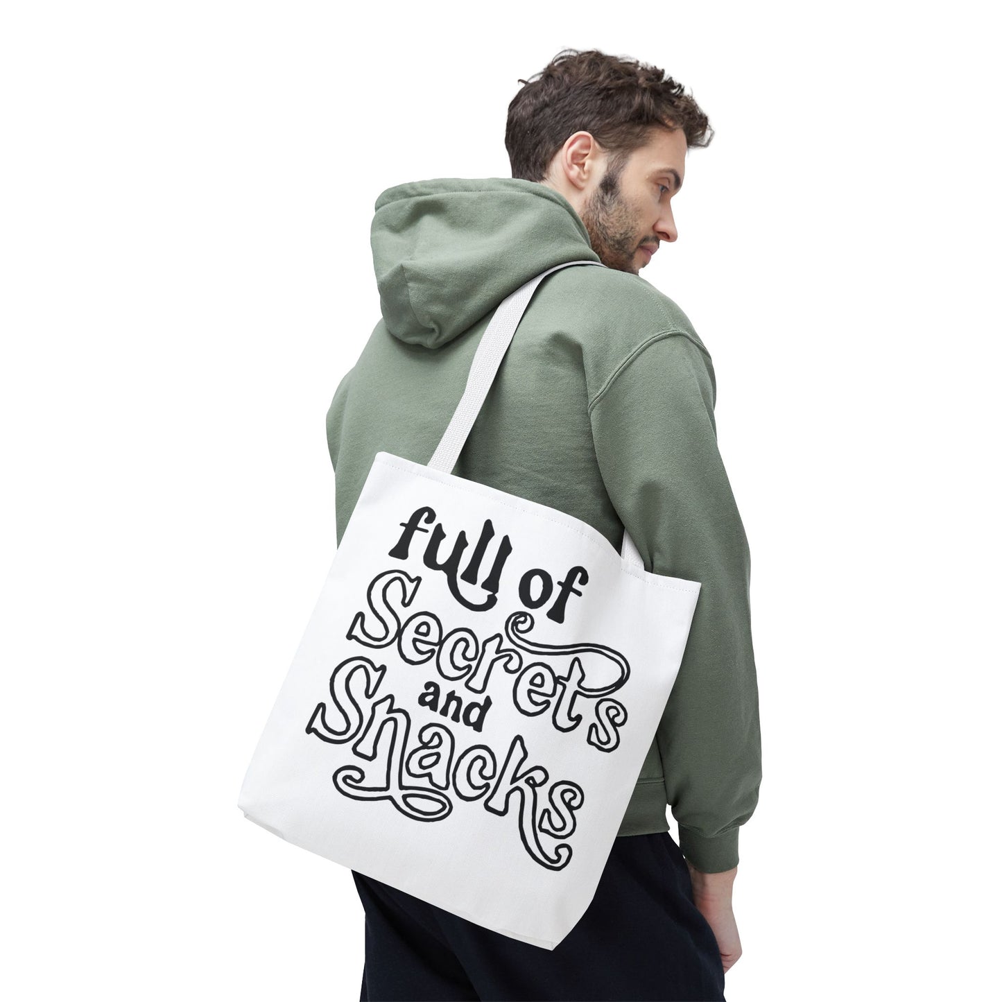 Tote Bag — "Full of Secrets and Snacks" Phrase Tote