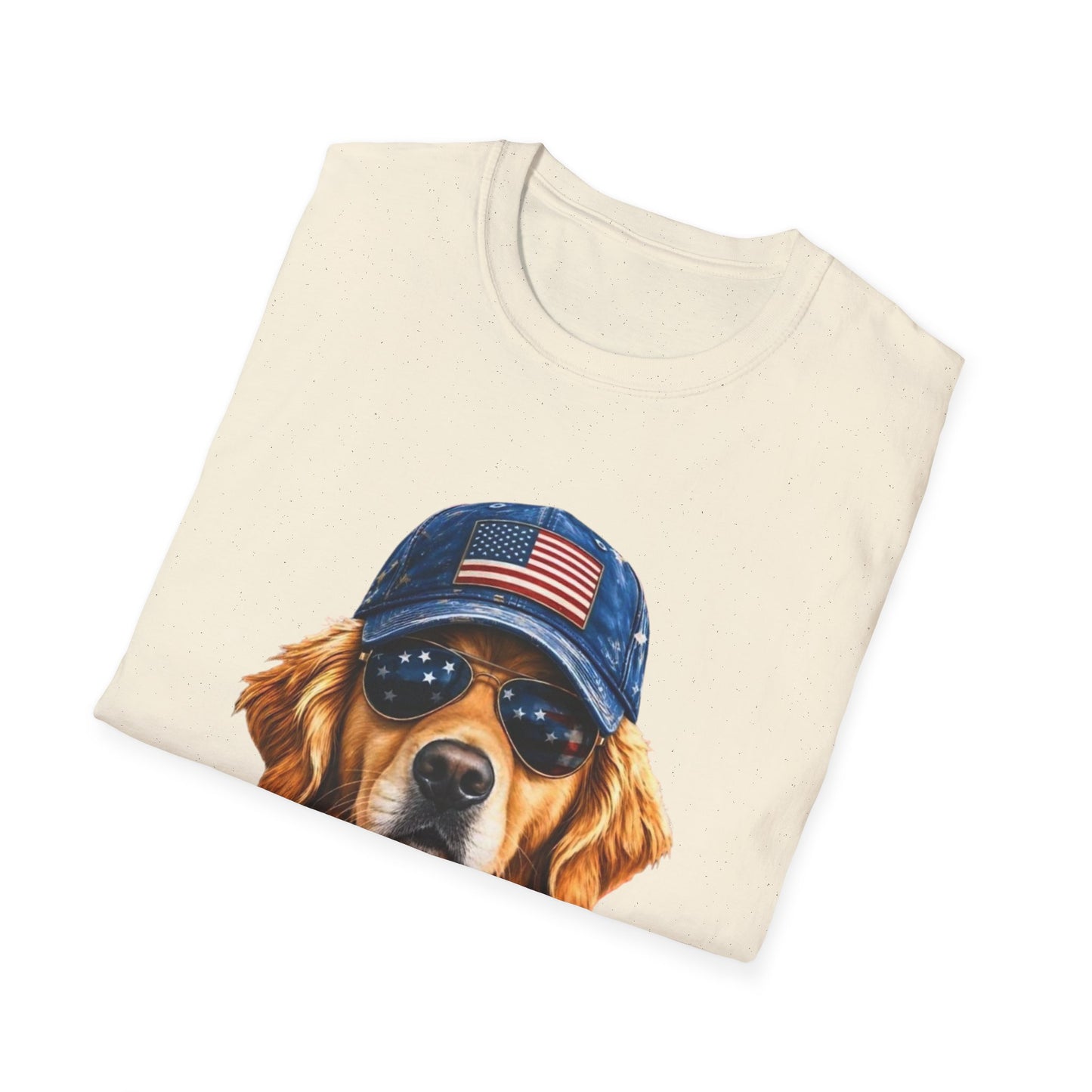 USA Golden Retriever Dog T-Shirt — Patriotic American Flag Tee