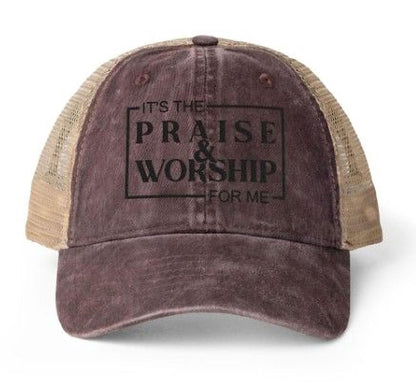 It's Praise and Worship | Women's Washed Mesh-Back Cap