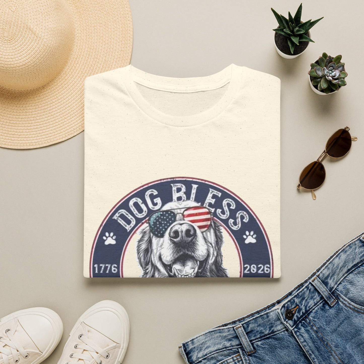Dog Bless America T-Shirt — Patriotic Dog Graphic Tee ("Dog Bless")
