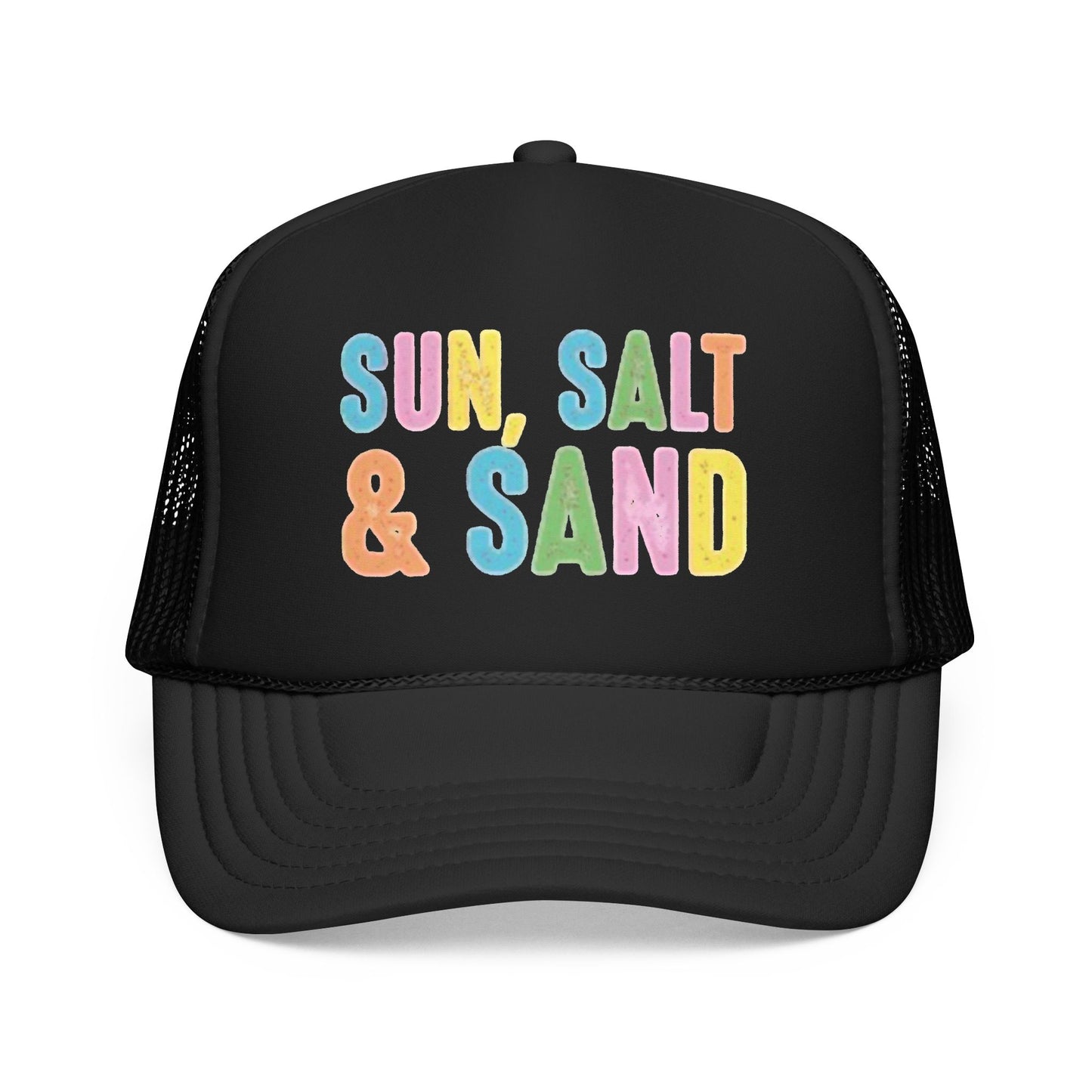 Sun, Salt & Sand Trucker Hat — Colorful Beach Foam Cap