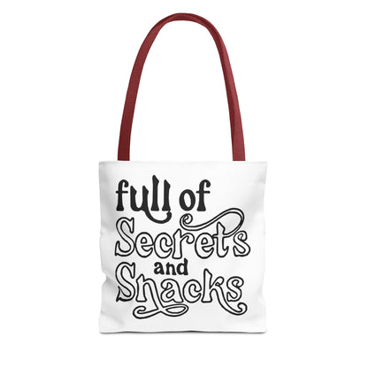 Tote Bag — "Full of Secrets and Snacks" Phrase Tote