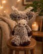 Handmade Knit Highland Cow Plush: Soft, Neutral Farm Toy