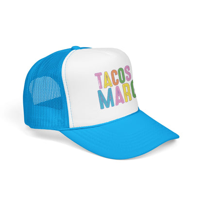 Trucker Hat — "Tacos & Margs" Colorful Retro Foam Mesh Cap