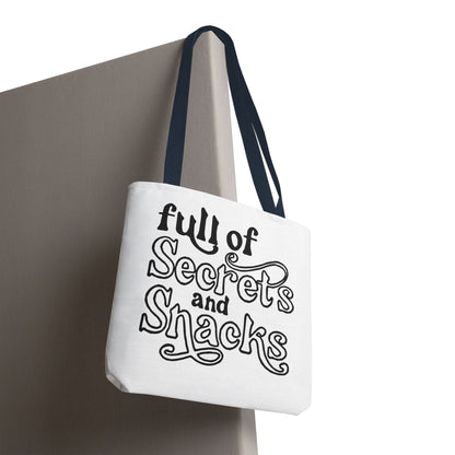 Tote Bag — "Full of Secrets and Snacks" Phrase Tote