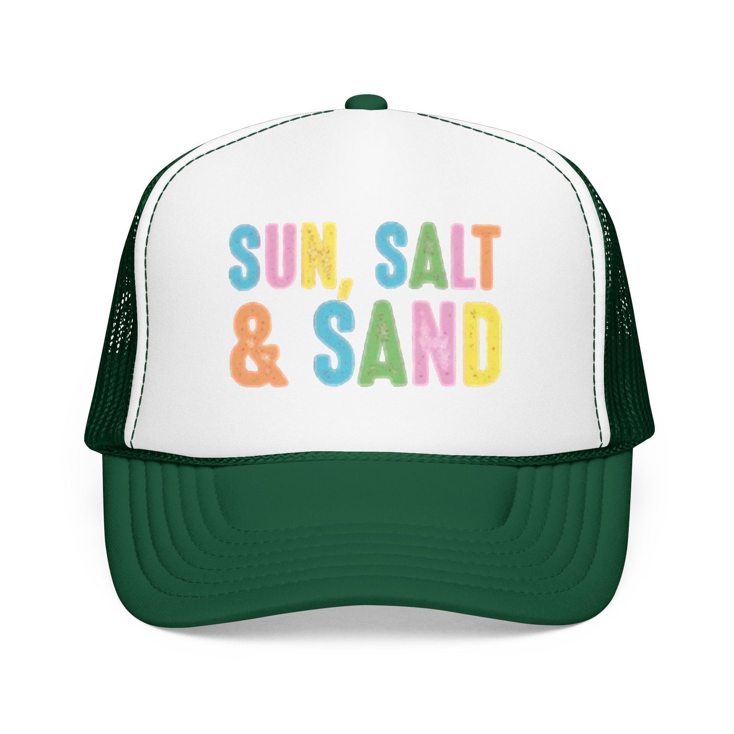 Sun, Salt & Sand Trucker Hat — Colorful Beach Foam Cap