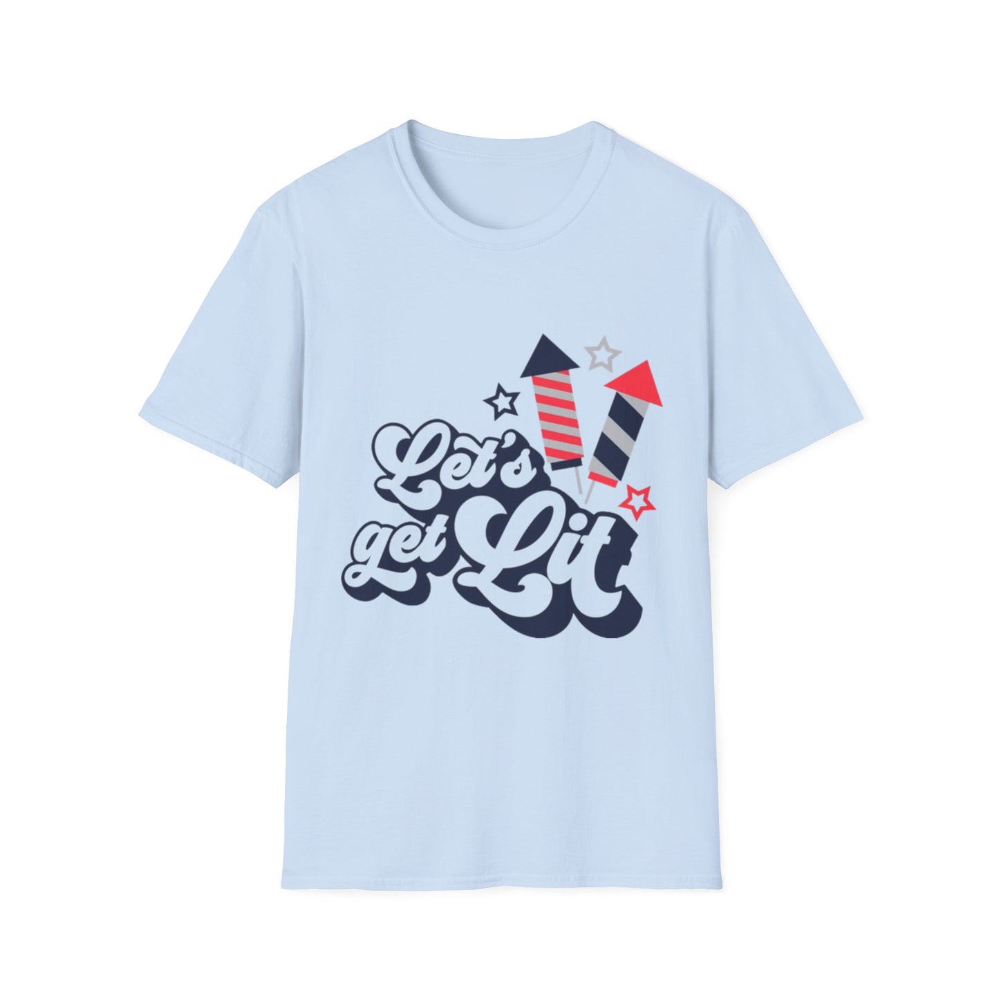 Let's Get Lit Fireworks T-Shirt — 4th of July Patriotic Party Tee