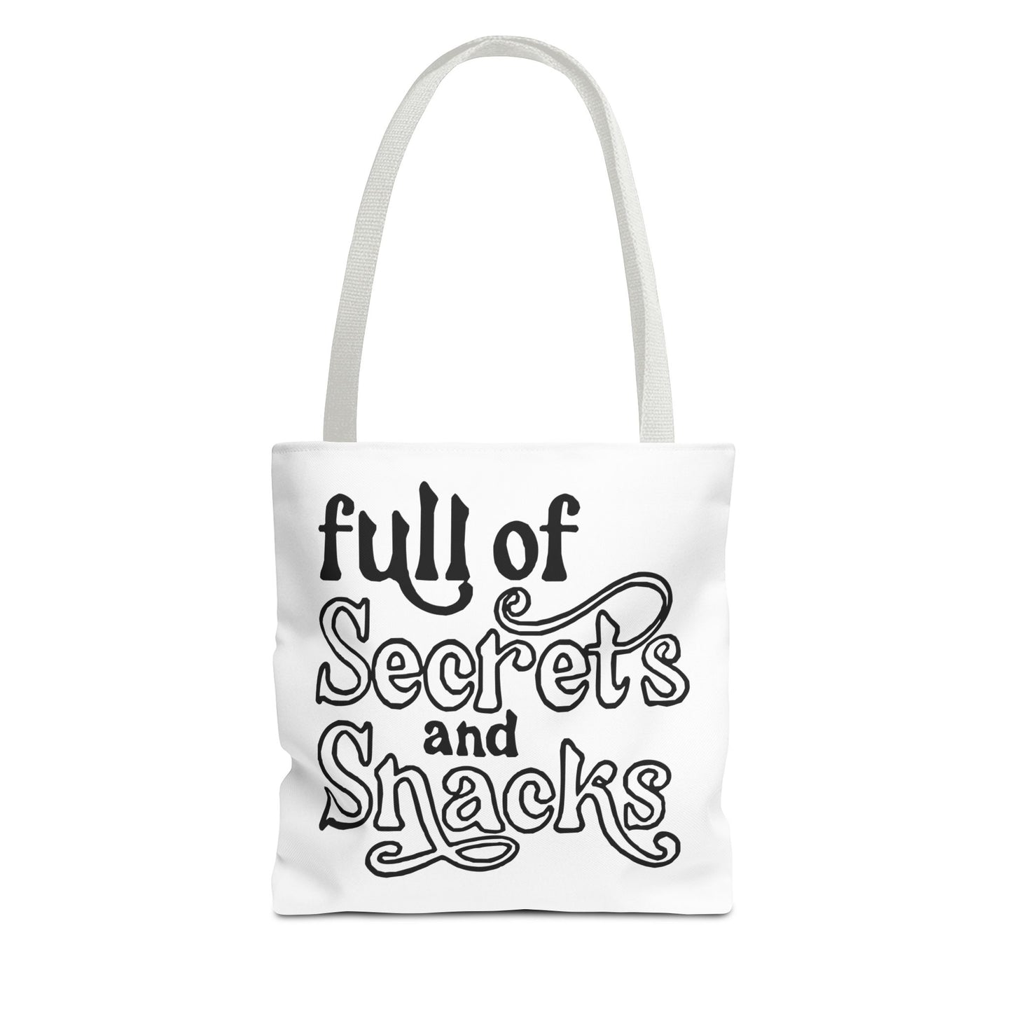 Tote Bag — "Full of Secrets and Snacks" Phrase Tote