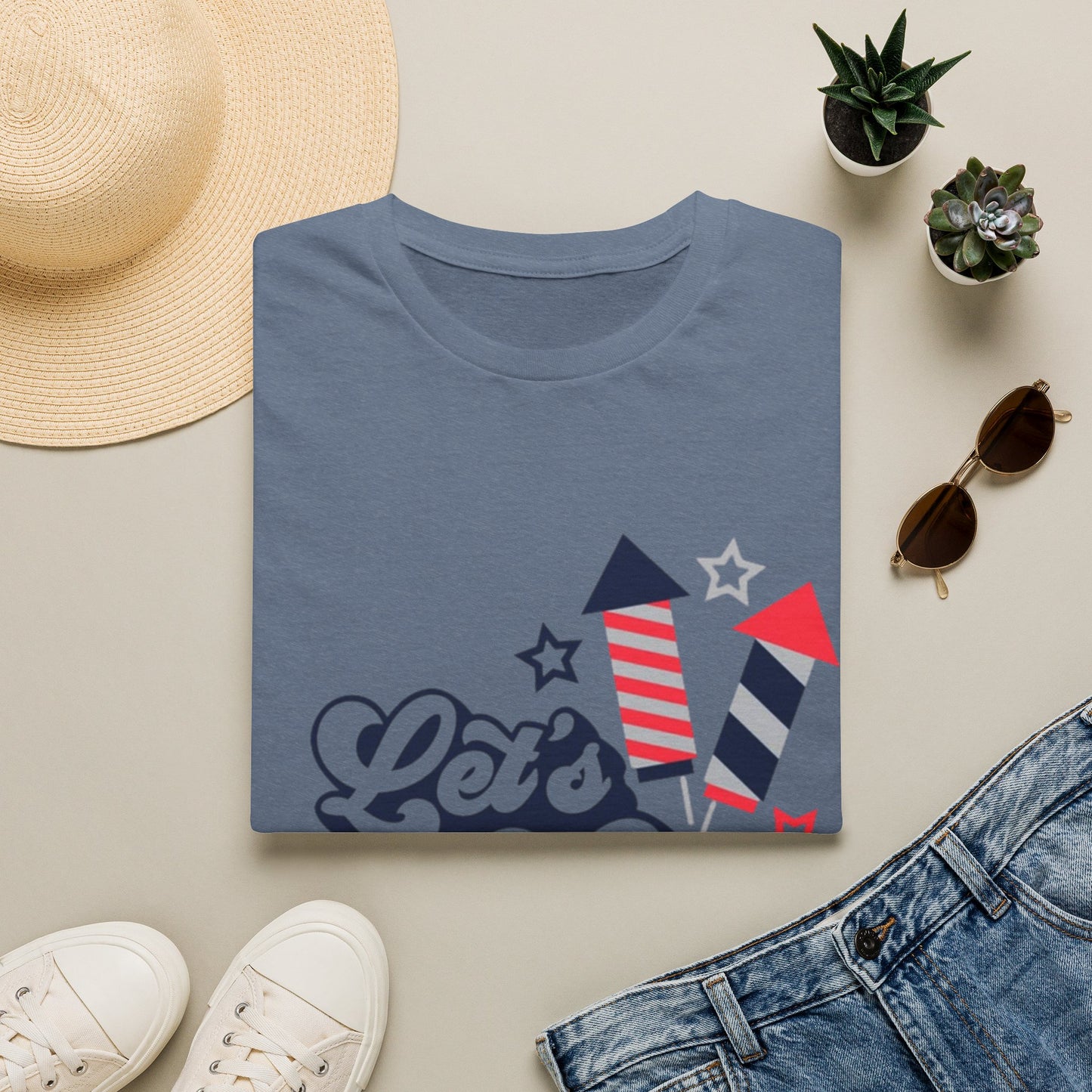 Let's Get Lit Fireworks T-Shirt — 4th of July Patriotic Party Tee