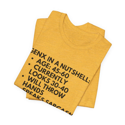 Gen X In A Nutshell Tee — Funny Vintage GenX Humor T-Shirt