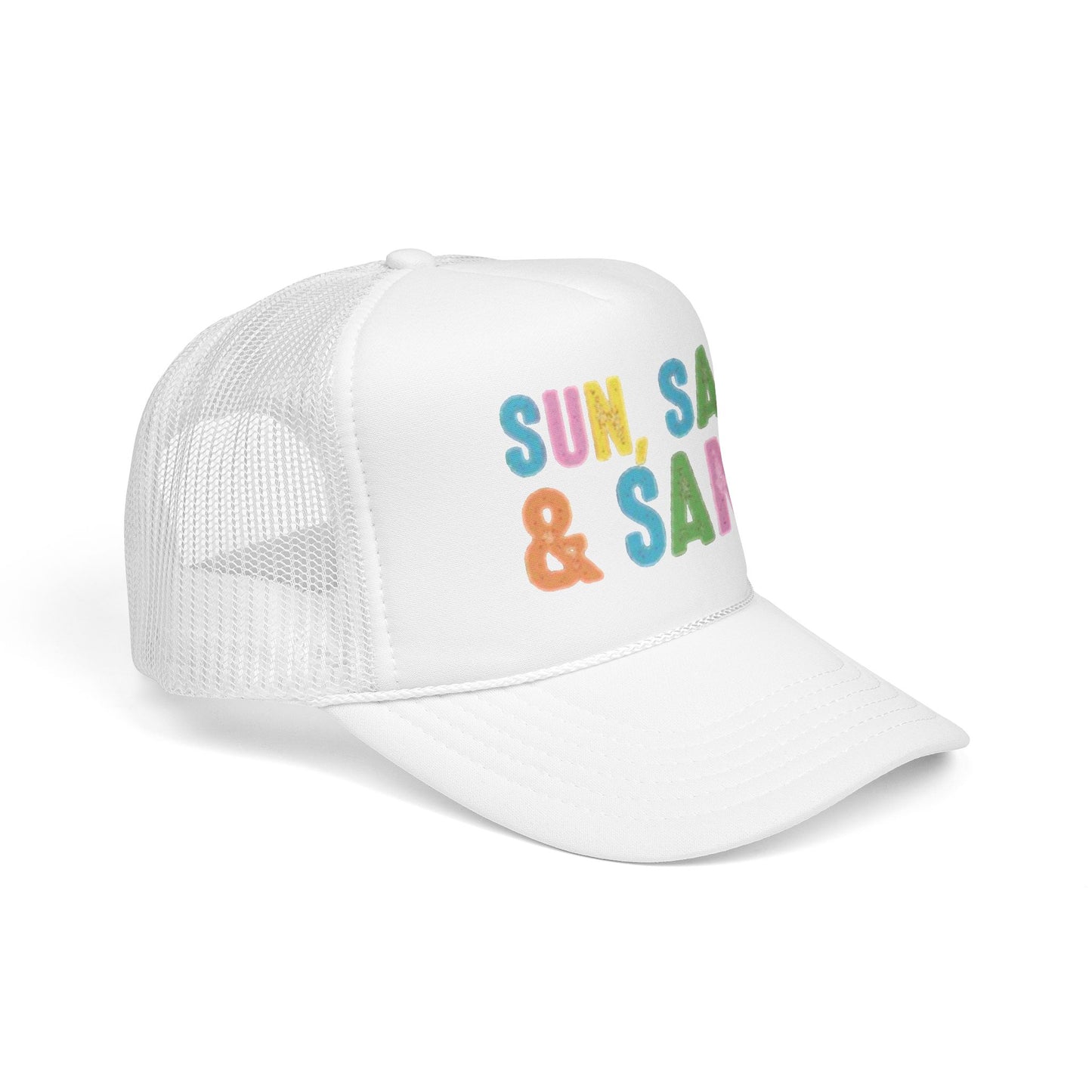 Sun, Salt & Sand Trucker Hat — Colorful Beach Foam Cap