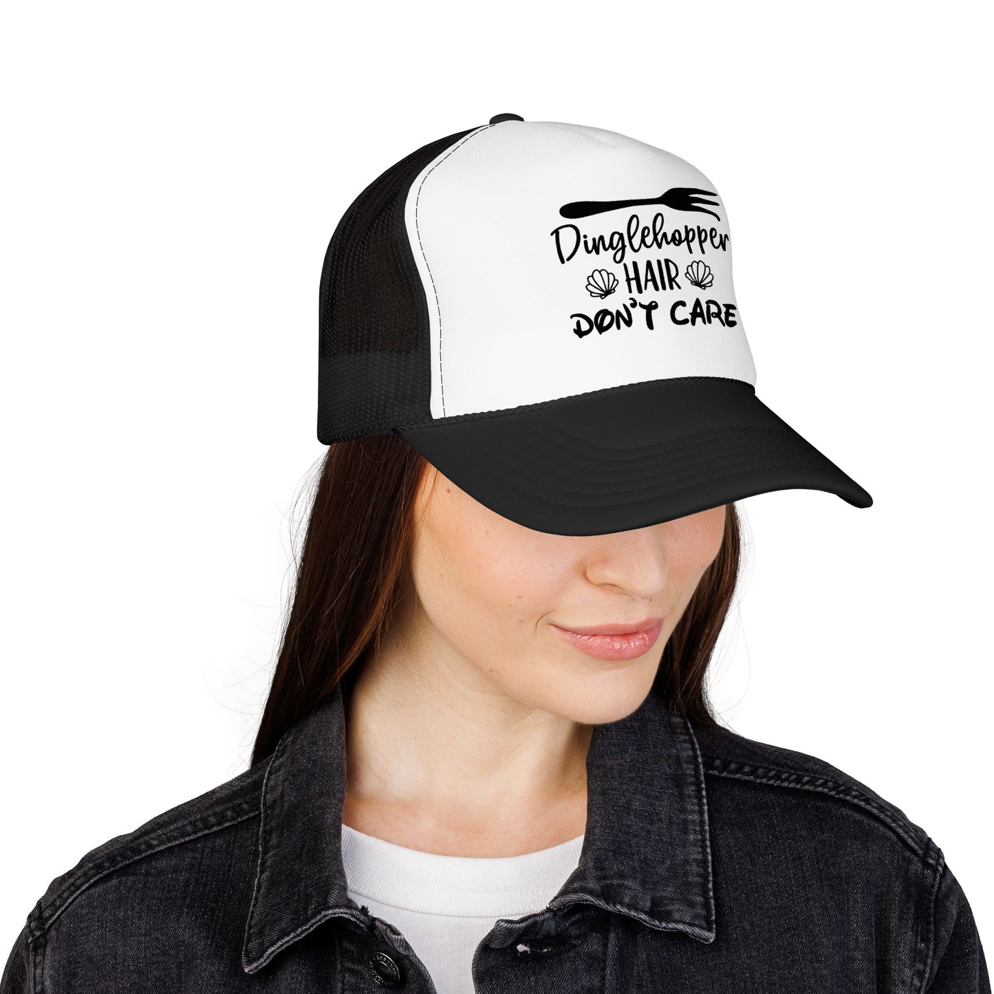 Dinglehopper Hair Don't Care; Trucker style hat