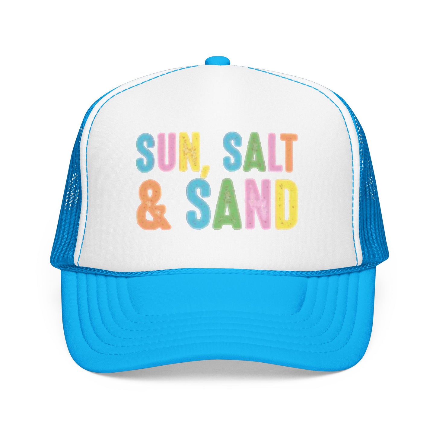 Sun, Salt & Sand Trucker Hat — Colorful Beach Foam Cap