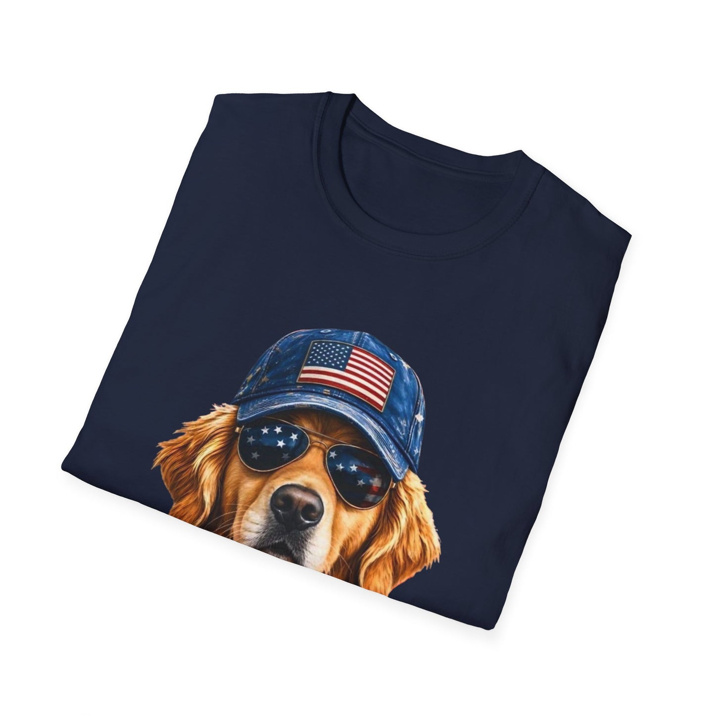 USA Golden Retriever Dog T-Shirt — Patriotic American Flag Tee