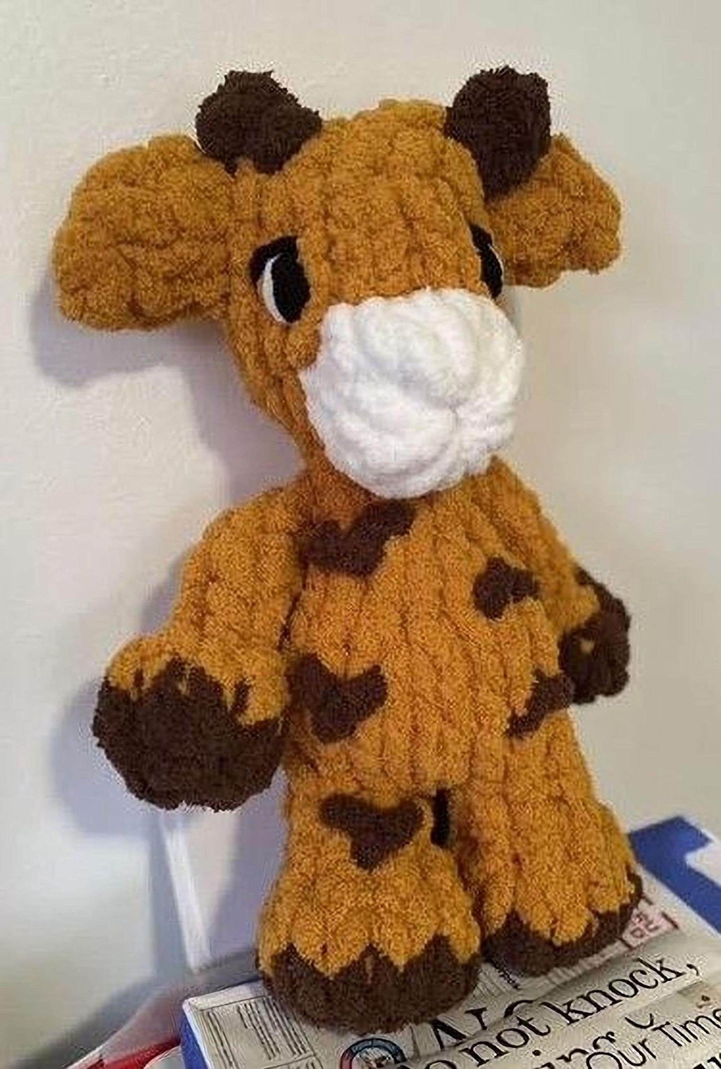 Handmade Crochet Giraffe Plush, Soft Amigurumi Stuffed Animal, Safari Nursery Decor