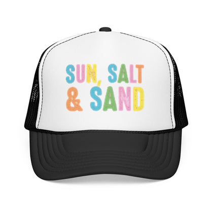 Sun, Salt & Sand Trucker Hat — Colorful Beach Foam Cap