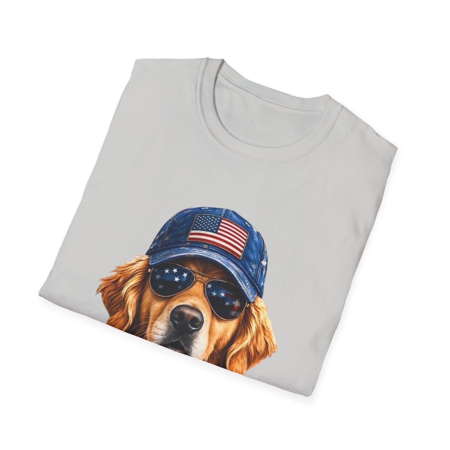 USA Golden Retriever Dog T-Shirt — Patriotic American Flag Tee