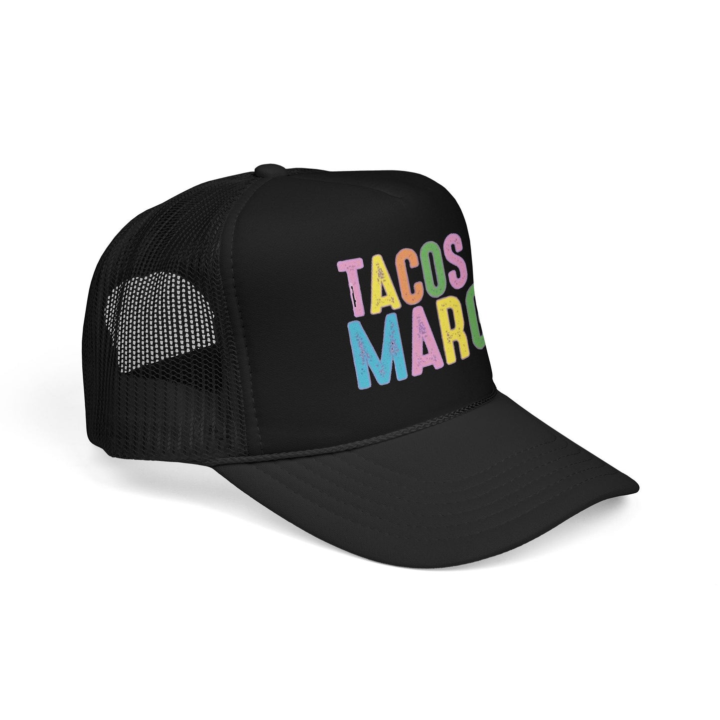 Trucker Hat — "Tacos & Margs" Colorful Retro Foam Mesh Cap