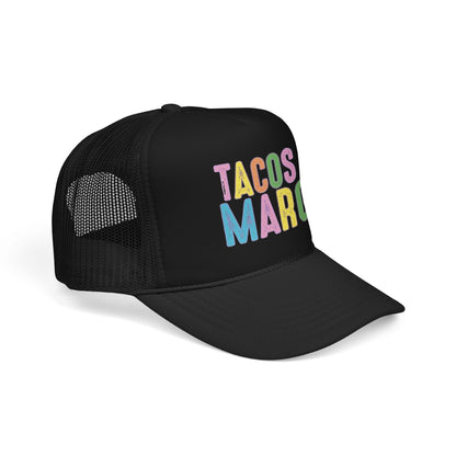 Trucker Hat — "Tacos & Margs" Colorful Retro Foam Mesh Cap