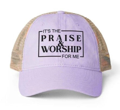 It's Praise and Worship | Women's Washed Mesh-Back Cap