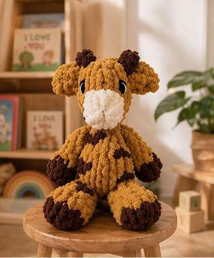 Handmade Crochet Giraffe Plush, Soft Amigurumi Stuffed Animal, Safari Nursery Decor