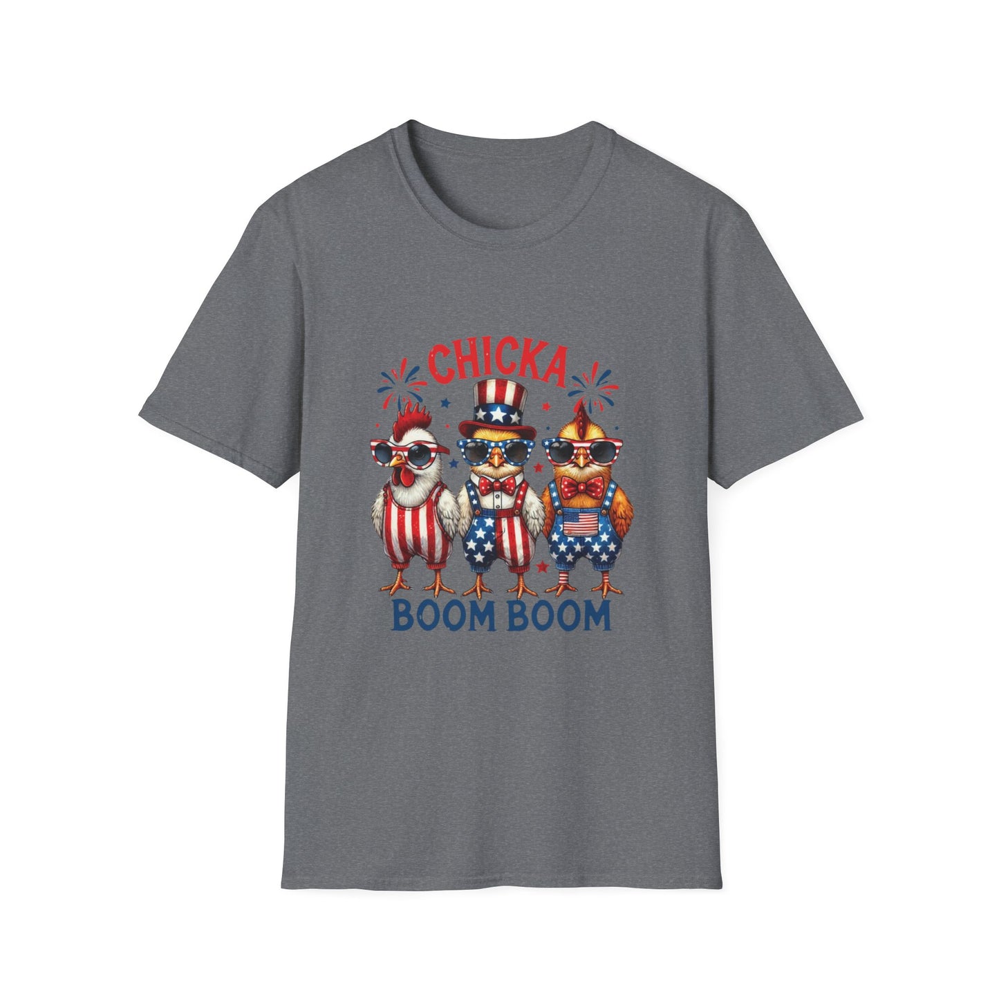 Chicka Boom Boom T-Shirt — Patriotic Trio Chickens 4th of July Tee