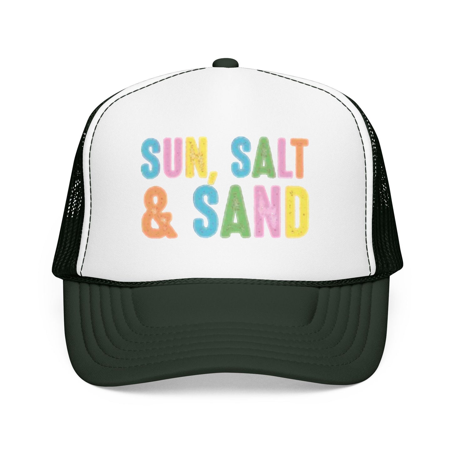 Sun, Salt & Sand Trucker Hat — Colorful Beach Foam Cap
