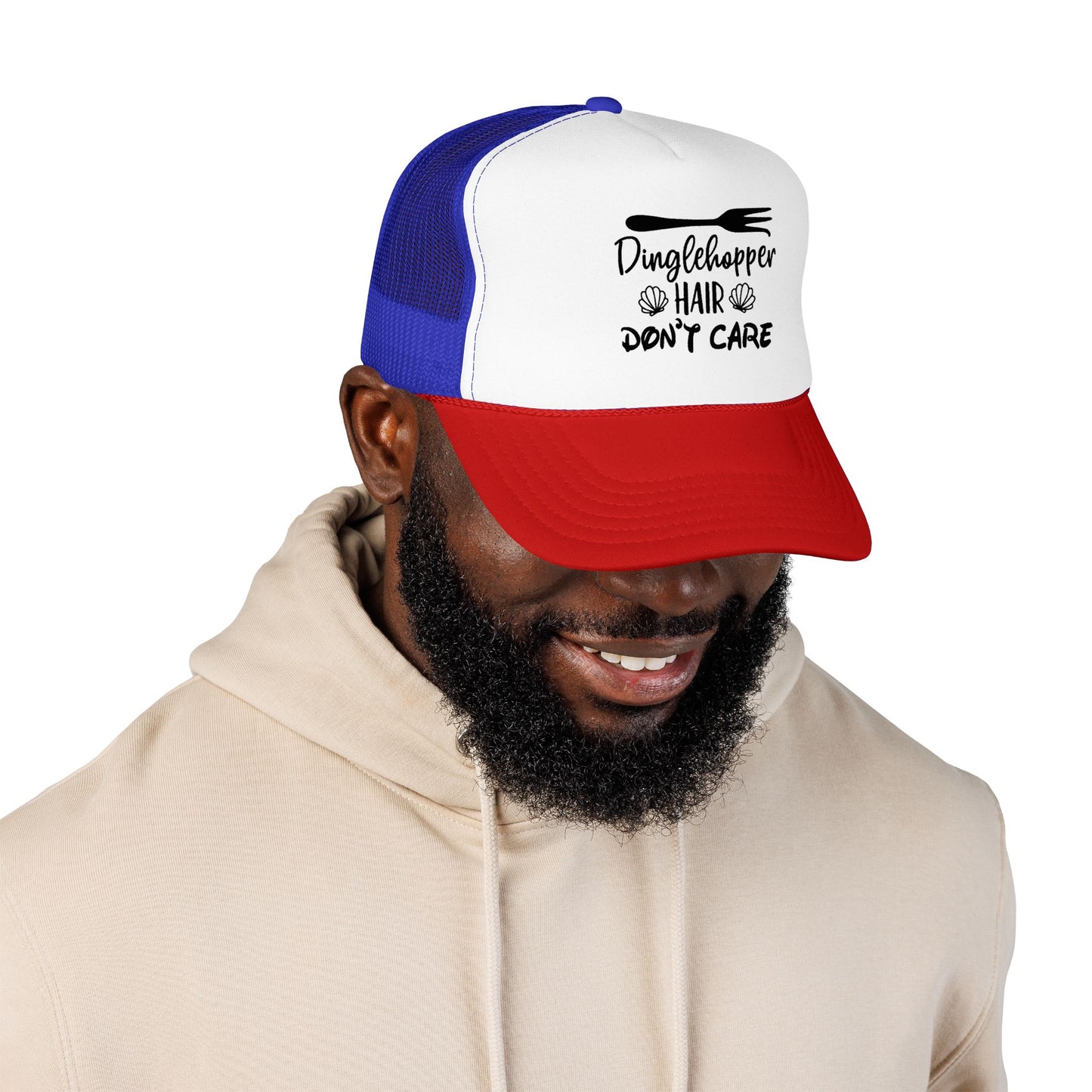 Dinglehopper Hair Don't Care; Trucker style hat