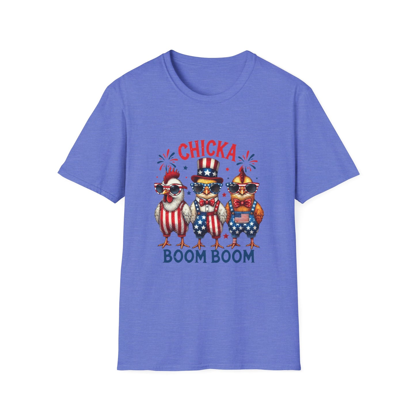 Chicka Boom Boom T-Shirt — Patriotic Trio Chickens 4th of July Tee