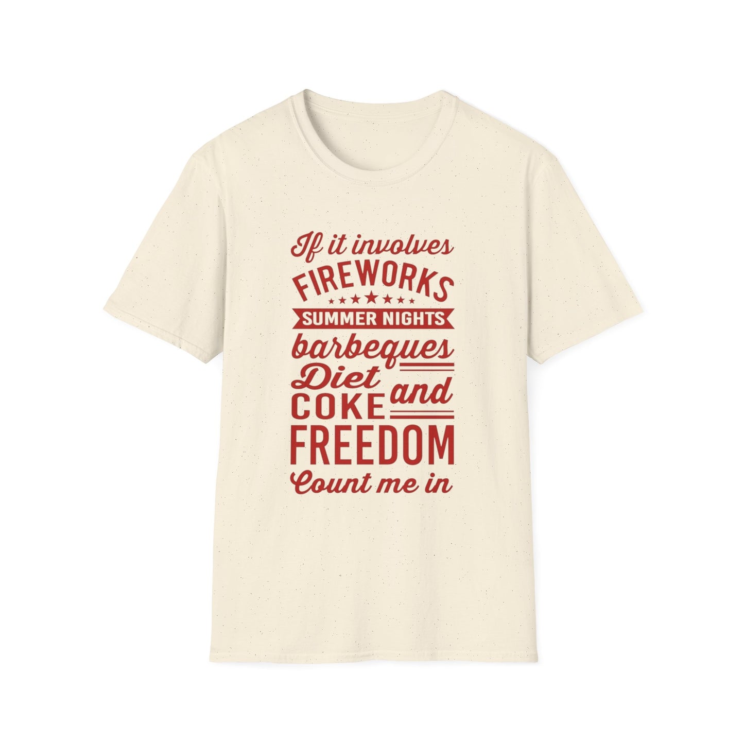 Patriotic Summer T‑Shirt — "If It Involves Fireworks, Summer Nights, Barbeques..."