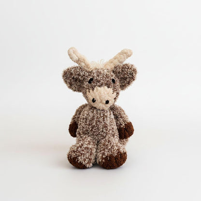 Handmade Knit Highland Cow Plush: Soft, Neutral Farm Toy