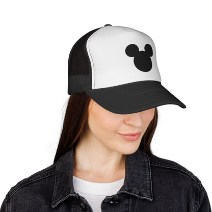 Mouse Silhouette Trucker | Black White Minimalist Cap