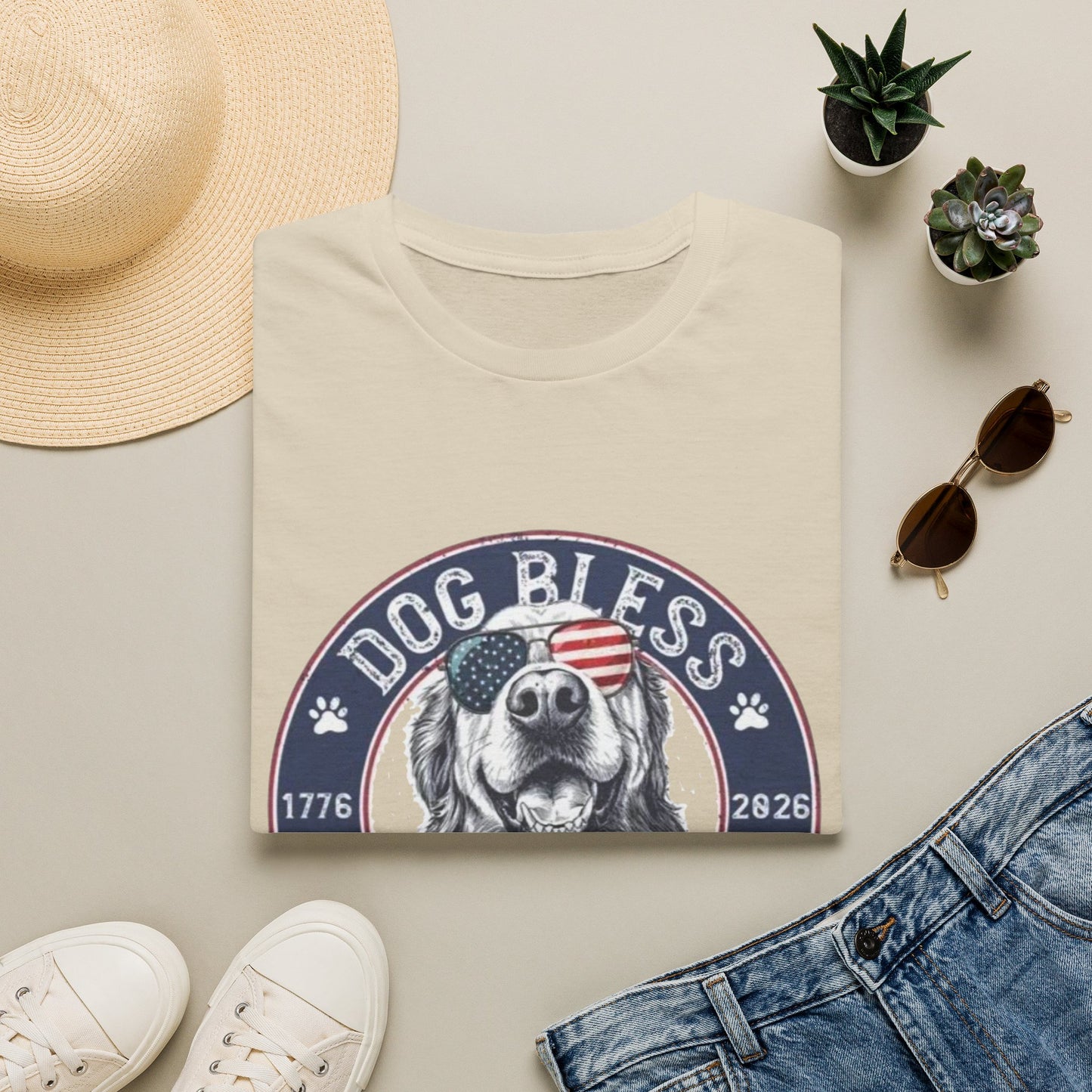 Dog Bless America T-Shirt — Patriotic Dog Graphic Tee ("Dog Bless")