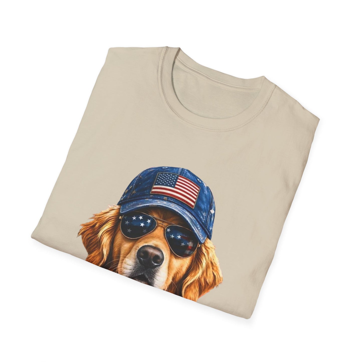 USA Golden Retriever Dog T-Shirt — Patriotic American Flag Tee