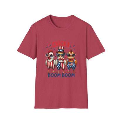 Chicka Boom Boom T-Shirt — Patriotic Trio Chickens 4th of July Tee